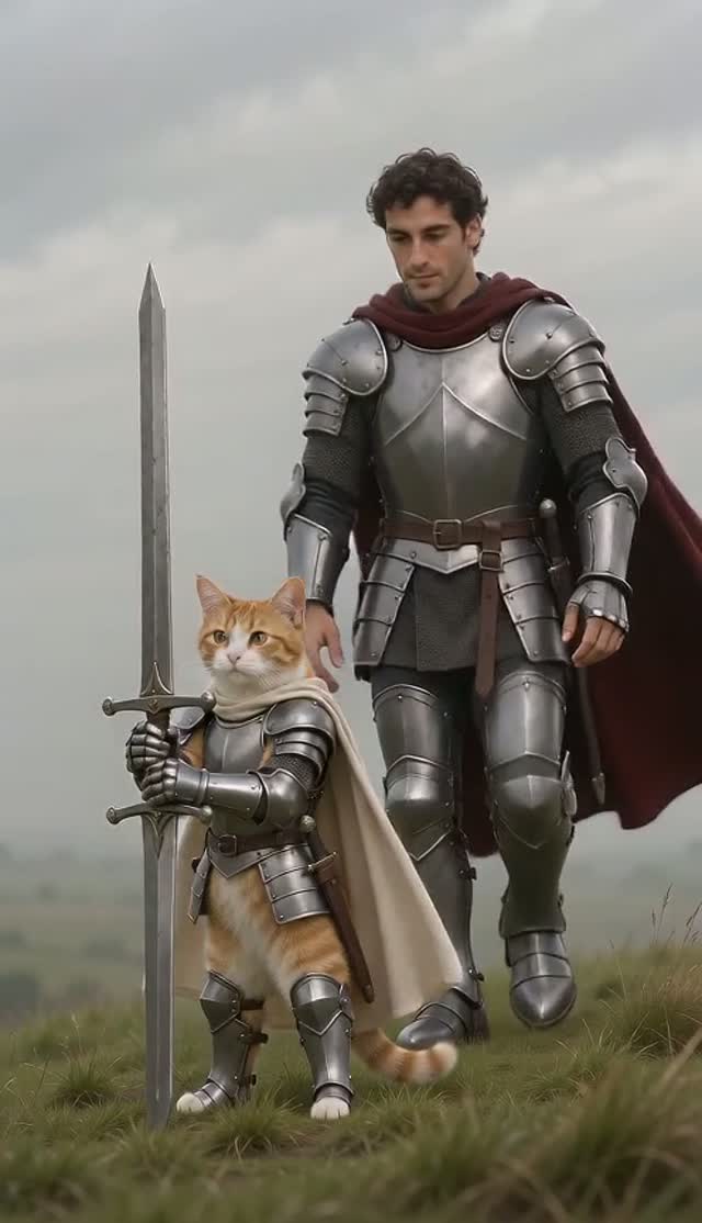Knight Cat AI generated test sample